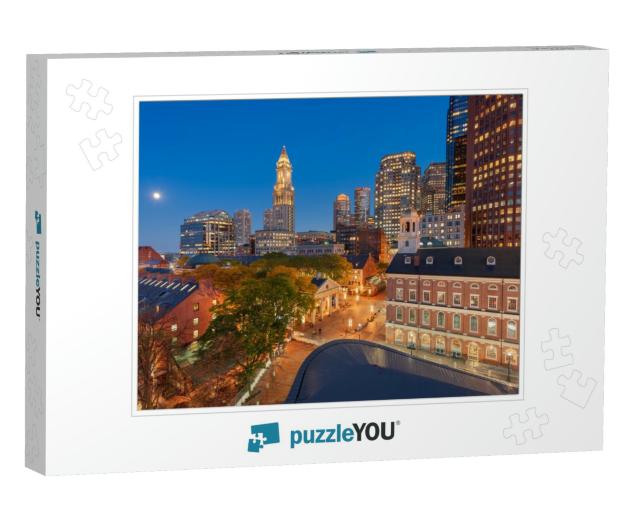 Boston, Massachusetts, USA Skyline with Faneuil Hall & Qui... Jigsaw Puzzle