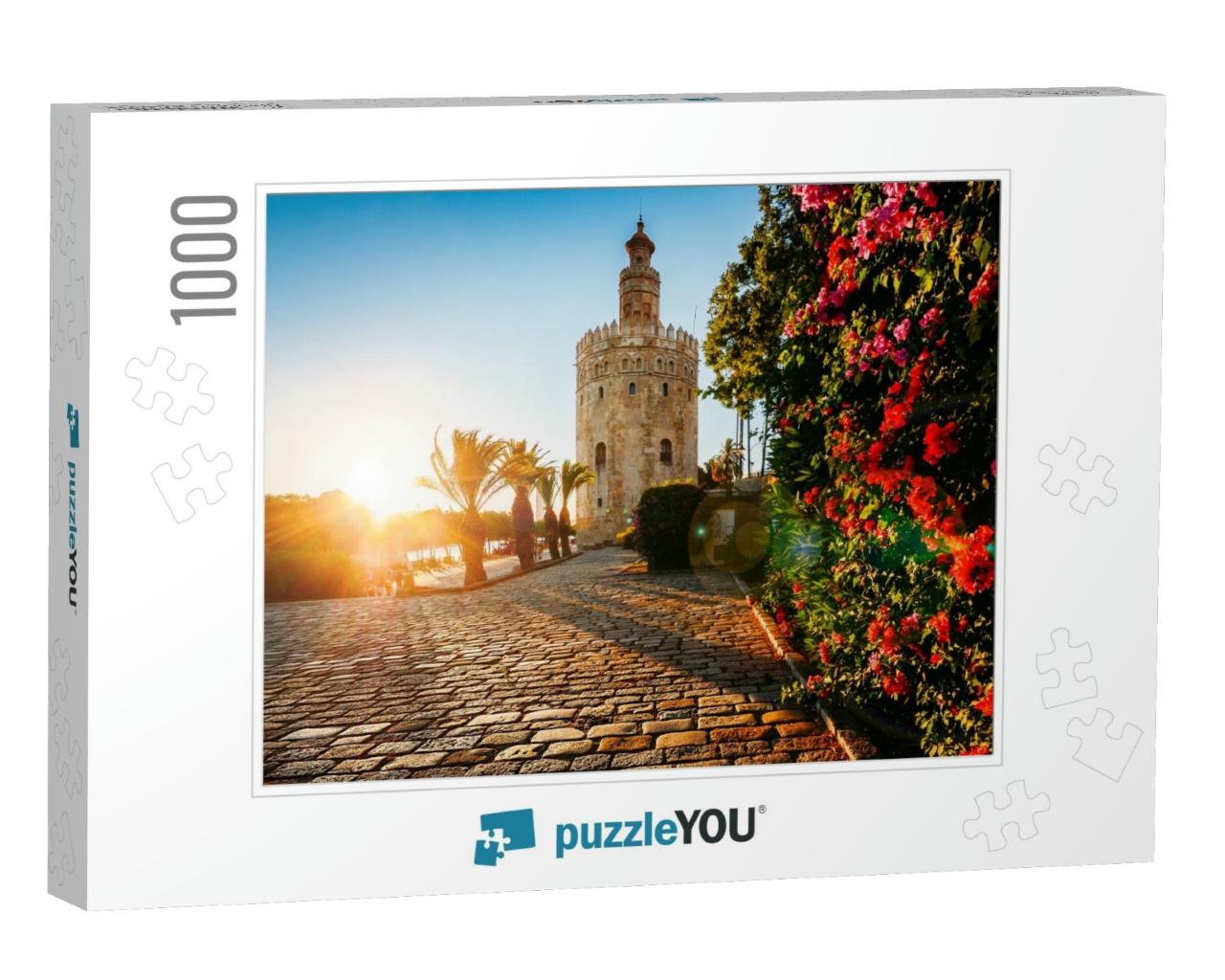 Torre Del Oro, Meaning Golden Tower, in Seville, Spain is... Jigsaw Puzzle with 1000 pieces