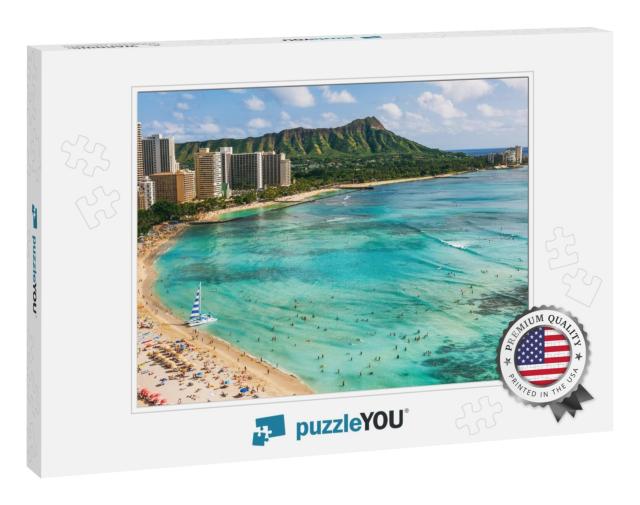 Hawaii Beach Honolulu City Travel Landscape of Waikiki Be... Jigsaw Puzzle