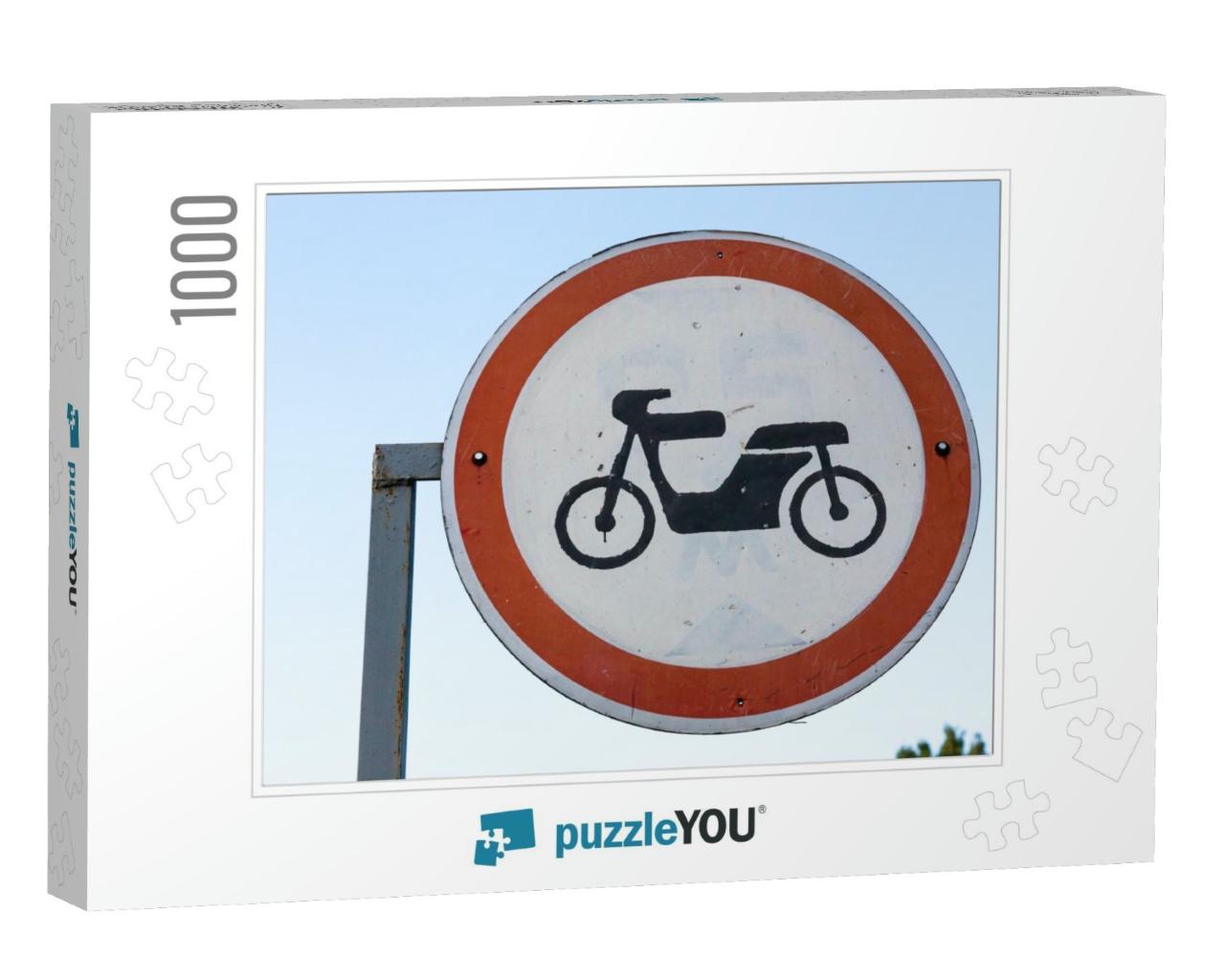Dutch Road Sign No Access for Mopeds, Motor-Assisted Bicy... Jigsaw Puzzle with 1000 pieces