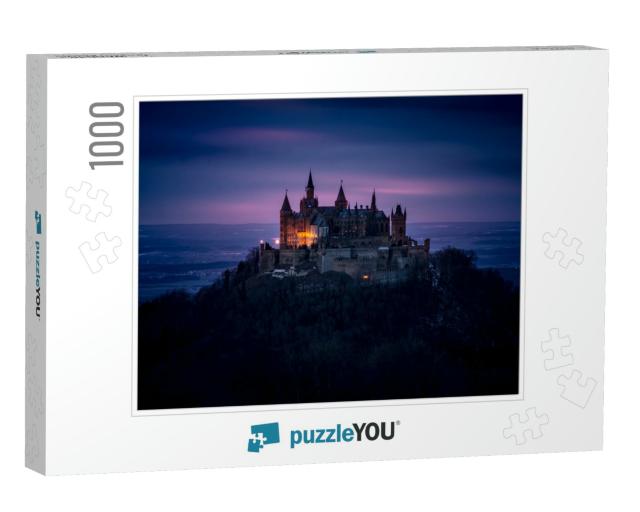Night View of Hohenzollern Castle in the Swabian Alps - B... Jigsaw Puzzle with 1000 pieces