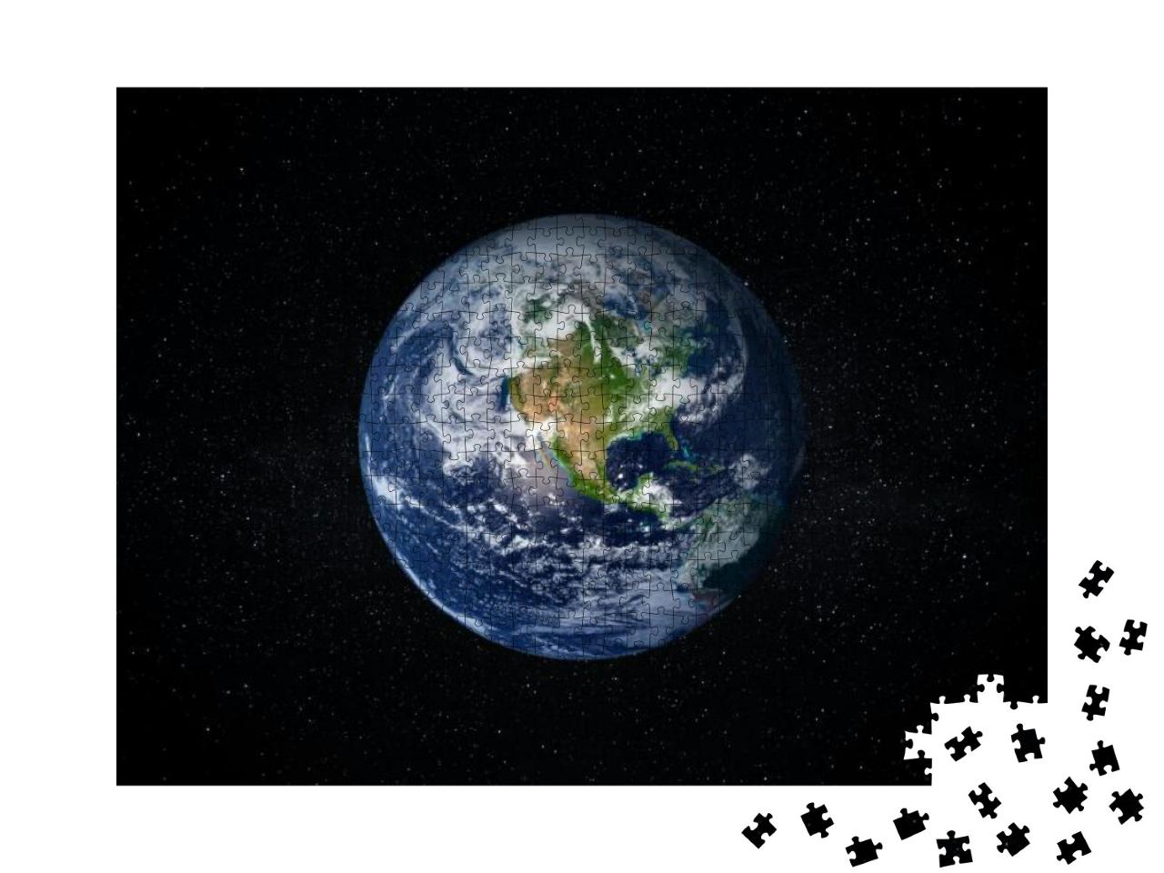 Planet Earth in the Starry Sky of Solar System in Space... Jigsaw Puzzle with 1000 pieces