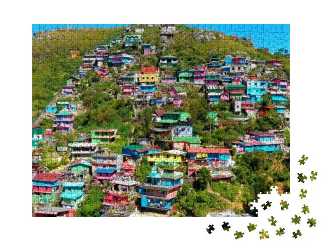 Colorful Houses in Aerial View, La Trinidad, Benguet, Phi... Jigsaw Puzzle with 1000 pieces