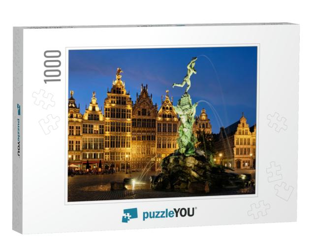 Antwerp Famous Brabo Statue & Fountain on Grote Market Sq... Jigsaw Puzzle with 1000 pieces
