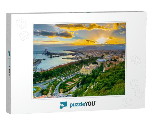Aerial View of Malaga Taken from Gibralfaro Castle Includ... Jigsaw Puzzle