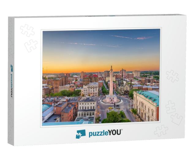 Baltimore, Maryland, USA Cityscape At Mt. Vernon & the Was... Jigsaw Puzzle