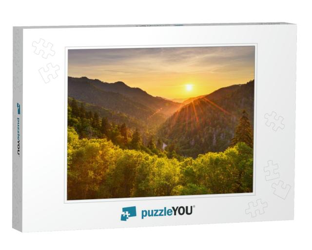 Sunset At the Newfound Gap in the Great Smoky Mountains... Jigsaw Puzzle
