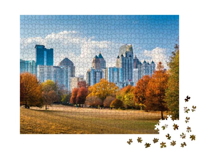 Atlanta, Georgia, USA Midtown Skyline from Piedmont Park i... Jigsaw Puzzle with 1000 pieces