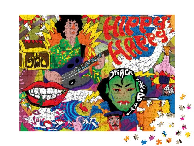 Composition Art of Mural Colorful Graphic Design Painting... Jigsaw Puzzle with 1000 pieces