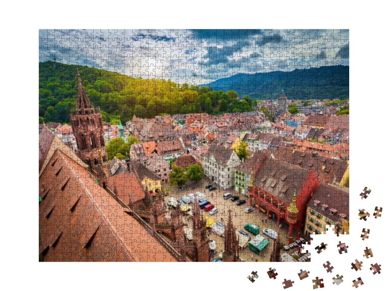 Aerial View of the Historic City Center of Freiburg Im Br... Jigsaw Puzzle with 1000 pieces