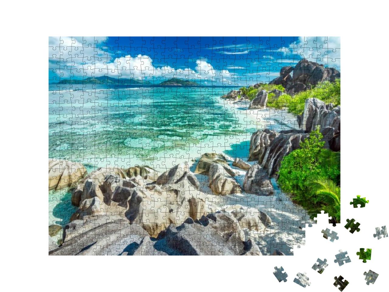 The Most Beautiful Beach of Seychelles - Anse Source Darg... Jigsaw Puzzle with 500 pieces