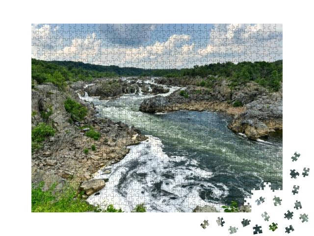 Great Falls Park in Virginia, United States. It is Along... Jigsaw Puzzle with 1000 pieces