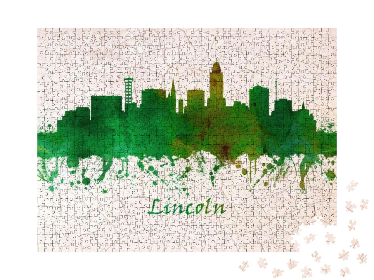 Lincoln City Nebraska Skyline... Jigsaw Puzzle with 1000 pieces