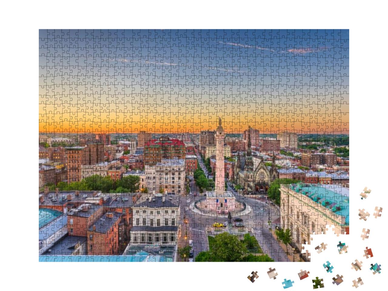 Baltimore, Maryland, USA Cityscape At Mt. Vernon & the Was... Jigsaw Puzzle with 1000 pieces