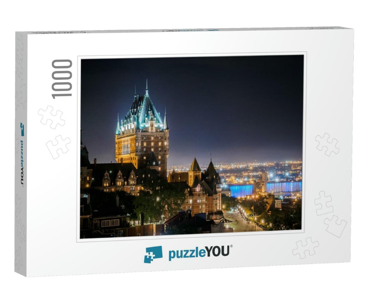 Quebec City Skyline by Night... Showing Chateau Frontenac... Jigsaw Puzzle with 1000 pieces