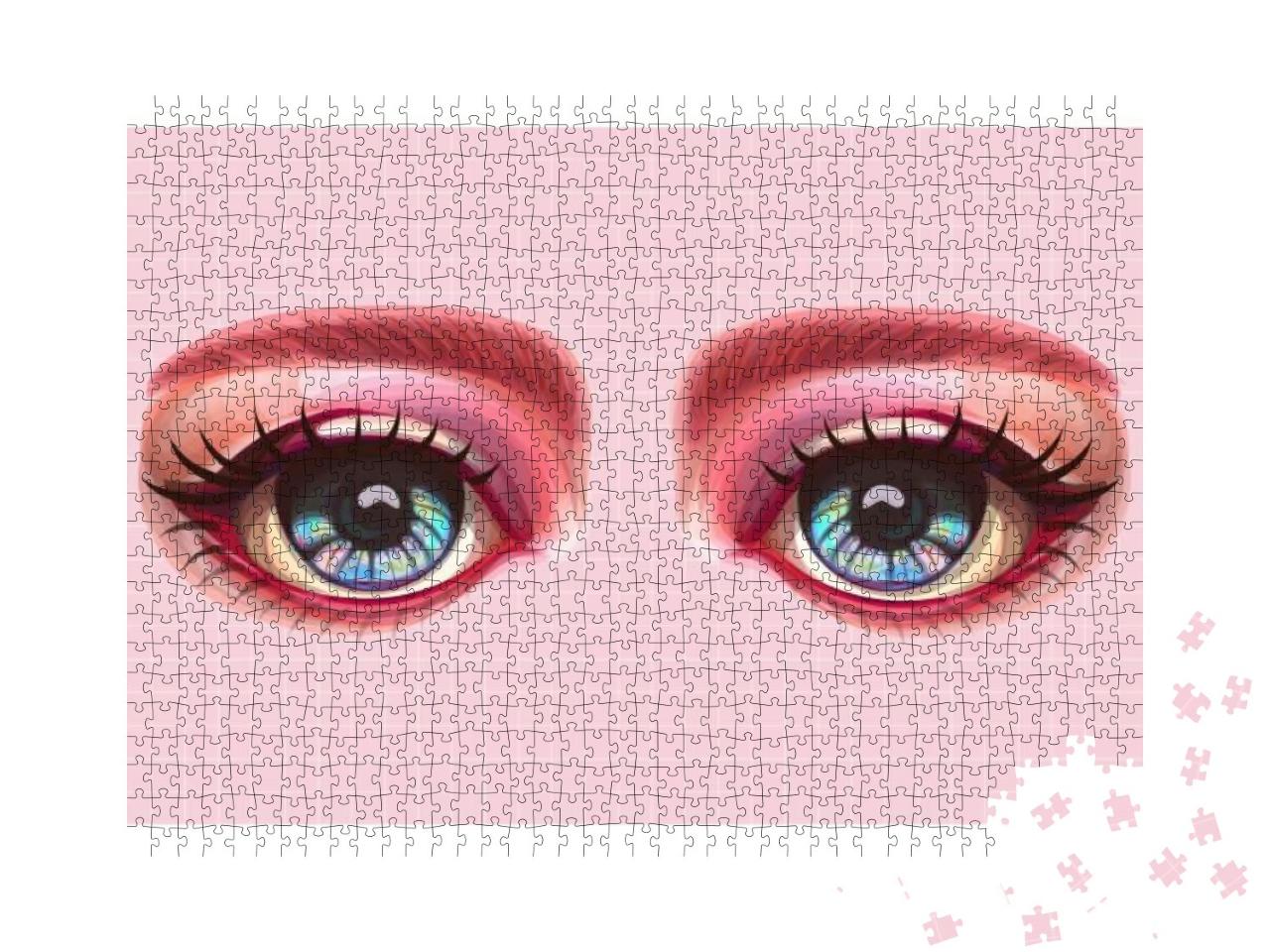 Character Cartoon Eyes, Anime Girl Eyes, Big Rainbow Eyes... Jigsaw Puzzle with 1000 pieces