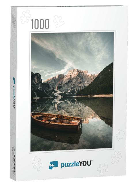 Lake Braies Also Known as Pragser Wildsee or Lago Di Brai... Jigsaw Puzzle with 1000 pieces