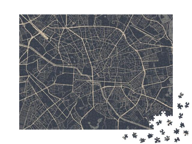 Vector Map of the City of Bucharest, Romania... Jigsaw Puzzle with 1000 pieces