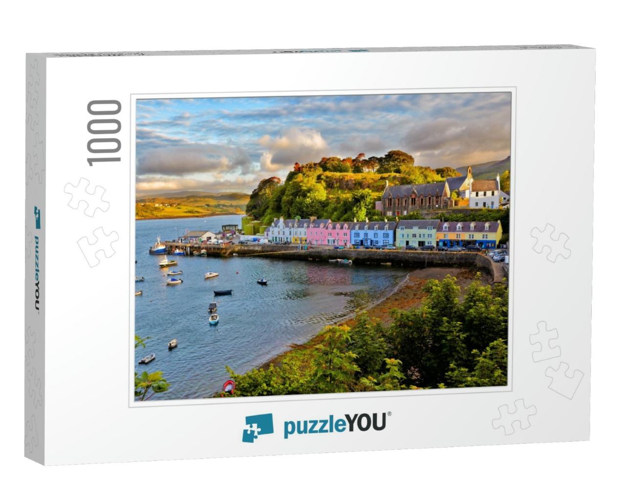 View on Portree Before Sunset, Isle of Skye, Scotland... Jigsaw Puzzle with 1000 pieces