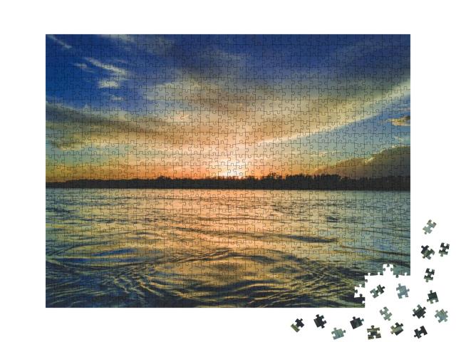 A Beautiful Sunset Photo, Taken Near Bismarck, Nd... Jigsaw Puzzle with 1000 pieces