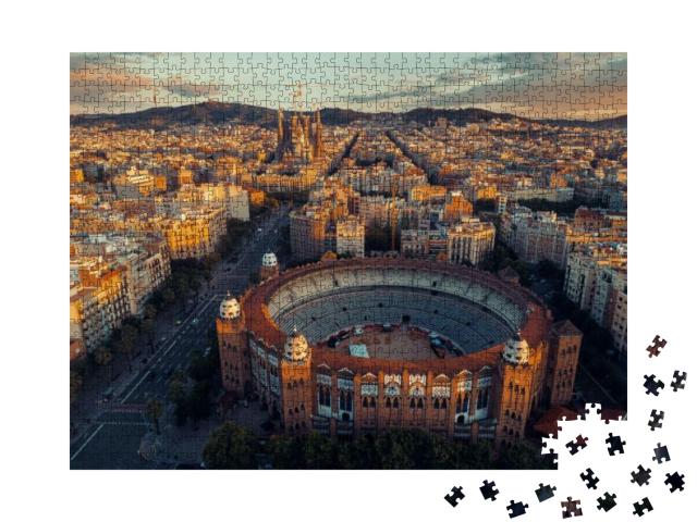 Sagrada Familia Basilica Aerial View as the Famous Landma... Jigsaw Puzzle with 1000 pieces