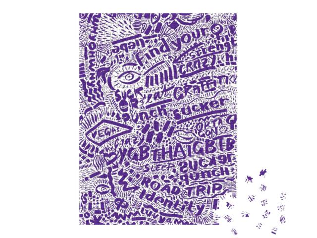 Typographic Graffiti Style Art Print, Calligraphic Expres... Jigsaw Puzzle with 1000 pieces