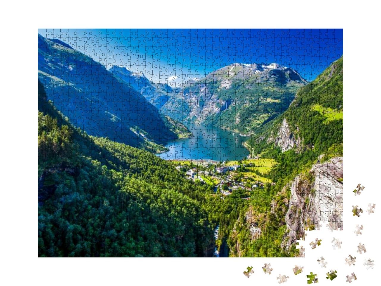View of Geirangerfjord in Norway, Europe... Jigsaw Puzzle with 1000 pieces