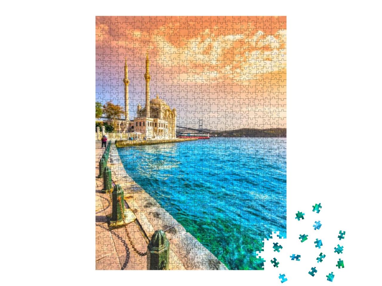 Ortakoy Mosque & Bosphorus Bridge, Istanbul, Turkey... Jigsaw Puzzle with 1000 pieces