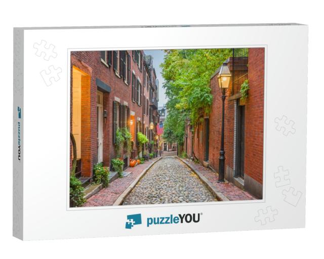 Acorn Street in Boston, Massachusetts, Usa... Jigsaw Puzzle