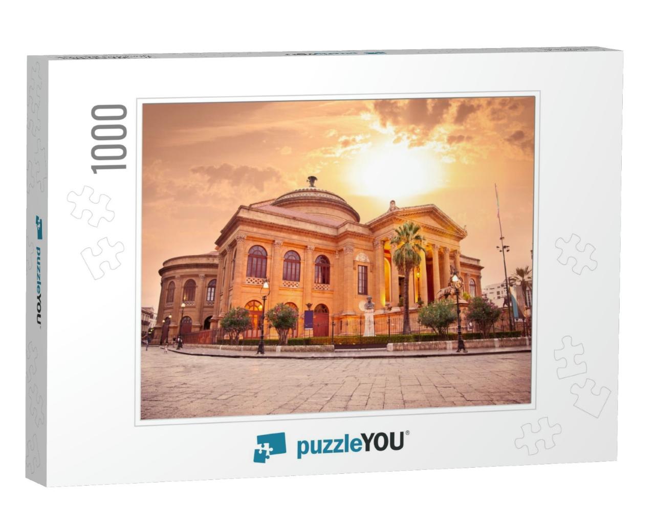 Teatro Massimo, Opera House in Palermo. Sicily, Italy. Ev... Jigsaw Puzzle with 1000 pieces