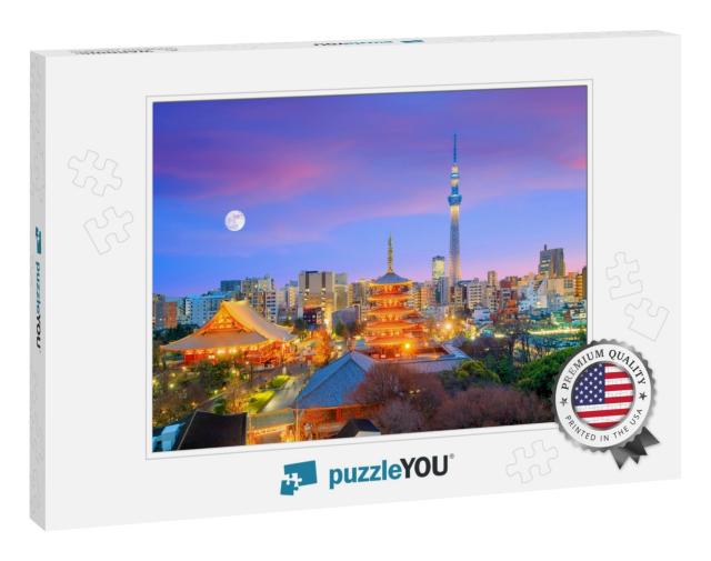 View of Tokyo Skyline with Senso-Ji Temple & Tokyo Skytre... Jigsaw Puzzle