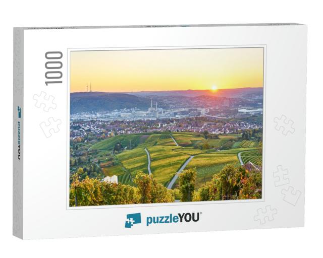 Neckar Velley in Stuttgart / Colorful Wine Growing Region... Jigsaw Puzzle with 1000 pieces