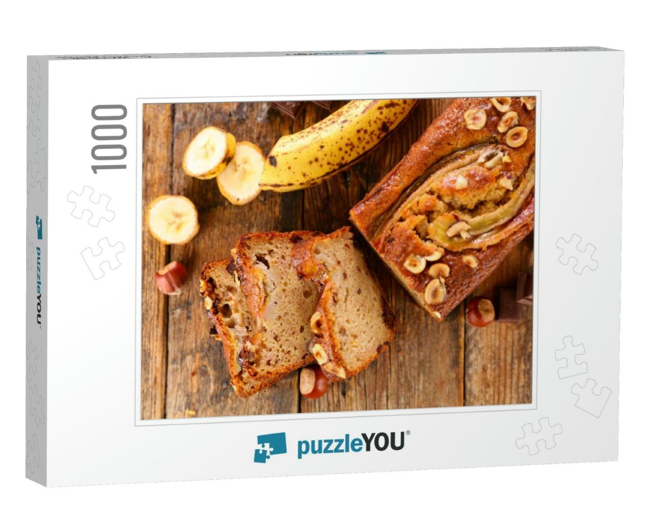 Banana Bread with Nuts- Top View... Jigsaw Puzzle with 1000 pieces