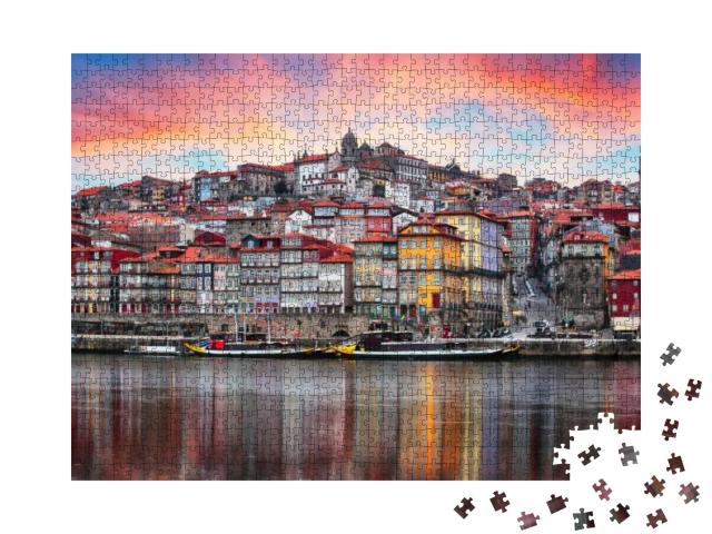 Porto, Portugal Old Town on the Douro River. Oporto Panor... Jigsaw Puzzle with 1000 pieces