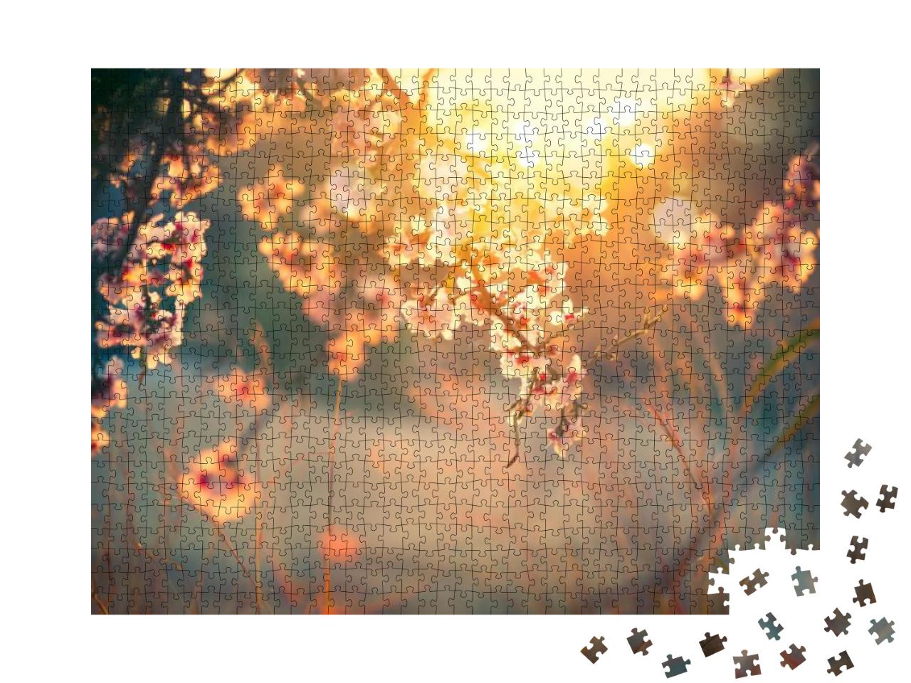 Spring Blossom Background. Beautiful Nature Scene with Bl... Jigsaw Puzzle with 1000 pieces