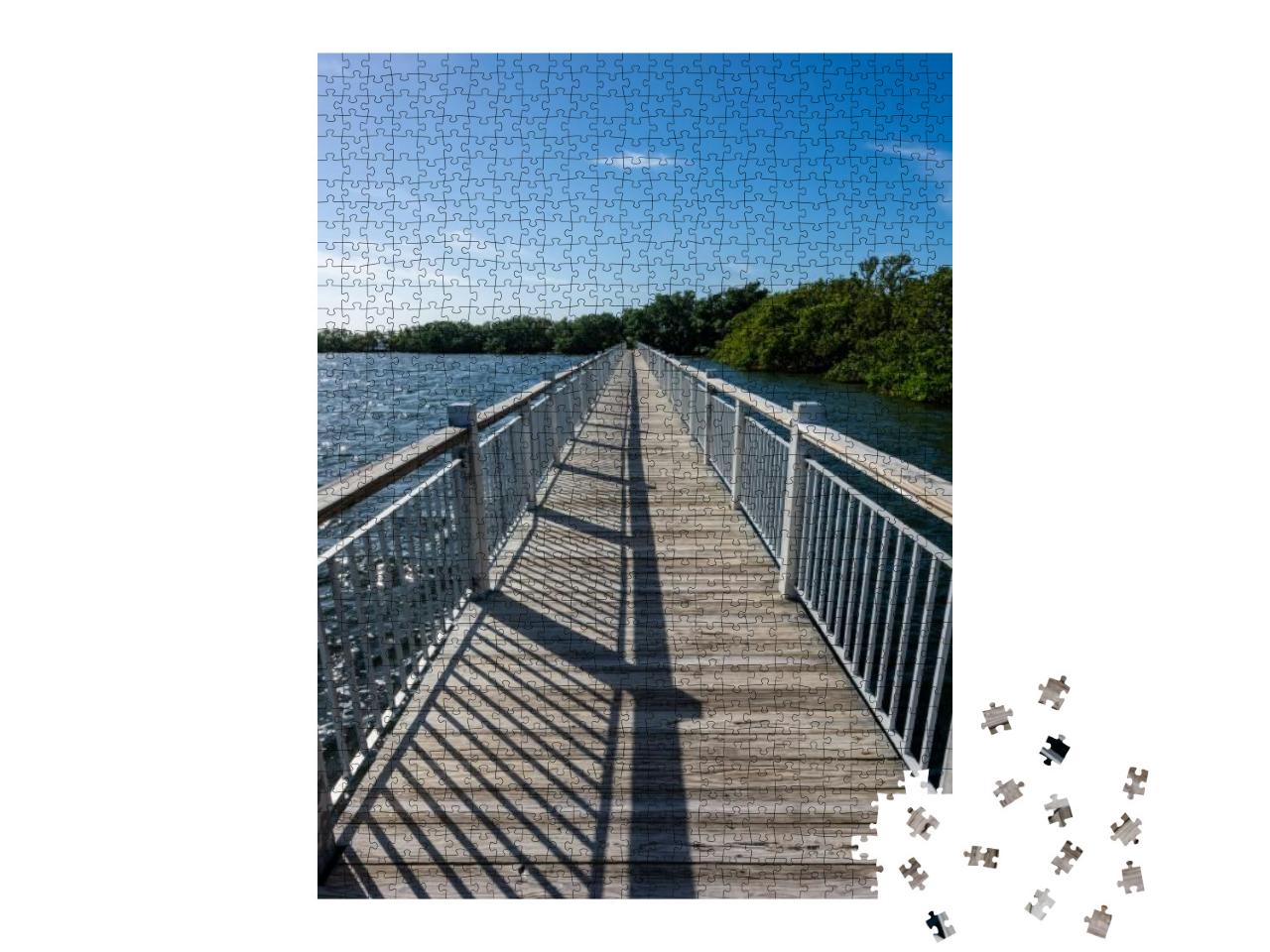 Looking Down Long Bridge Across Biscayne Bay... Jigsaw Puzzle with 1000 pieces