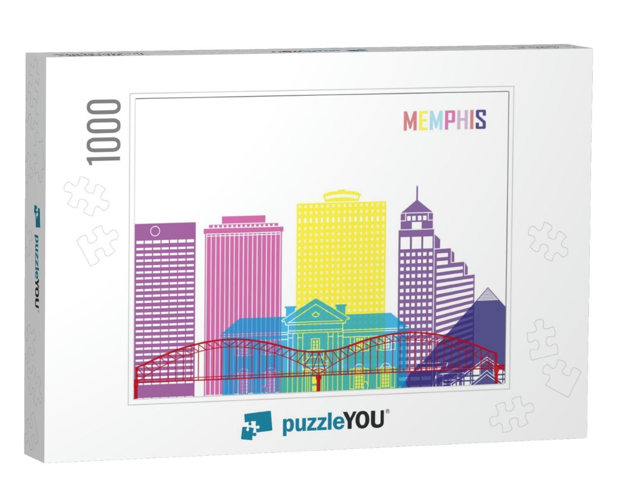 Memphis Skyline Pop in Editable Vector File... Jigsaw Puzzle with 1000 pieces
