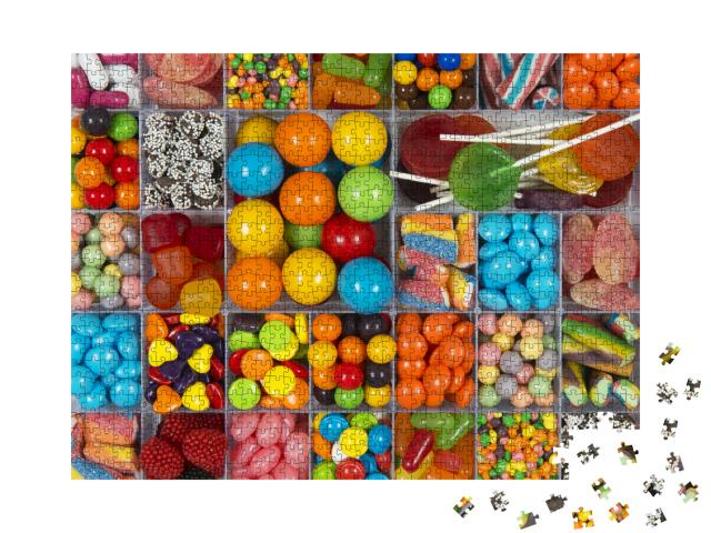 Colorful Candy Compartments Photo Collage Jigsaw Puzzle with 1000 pieces