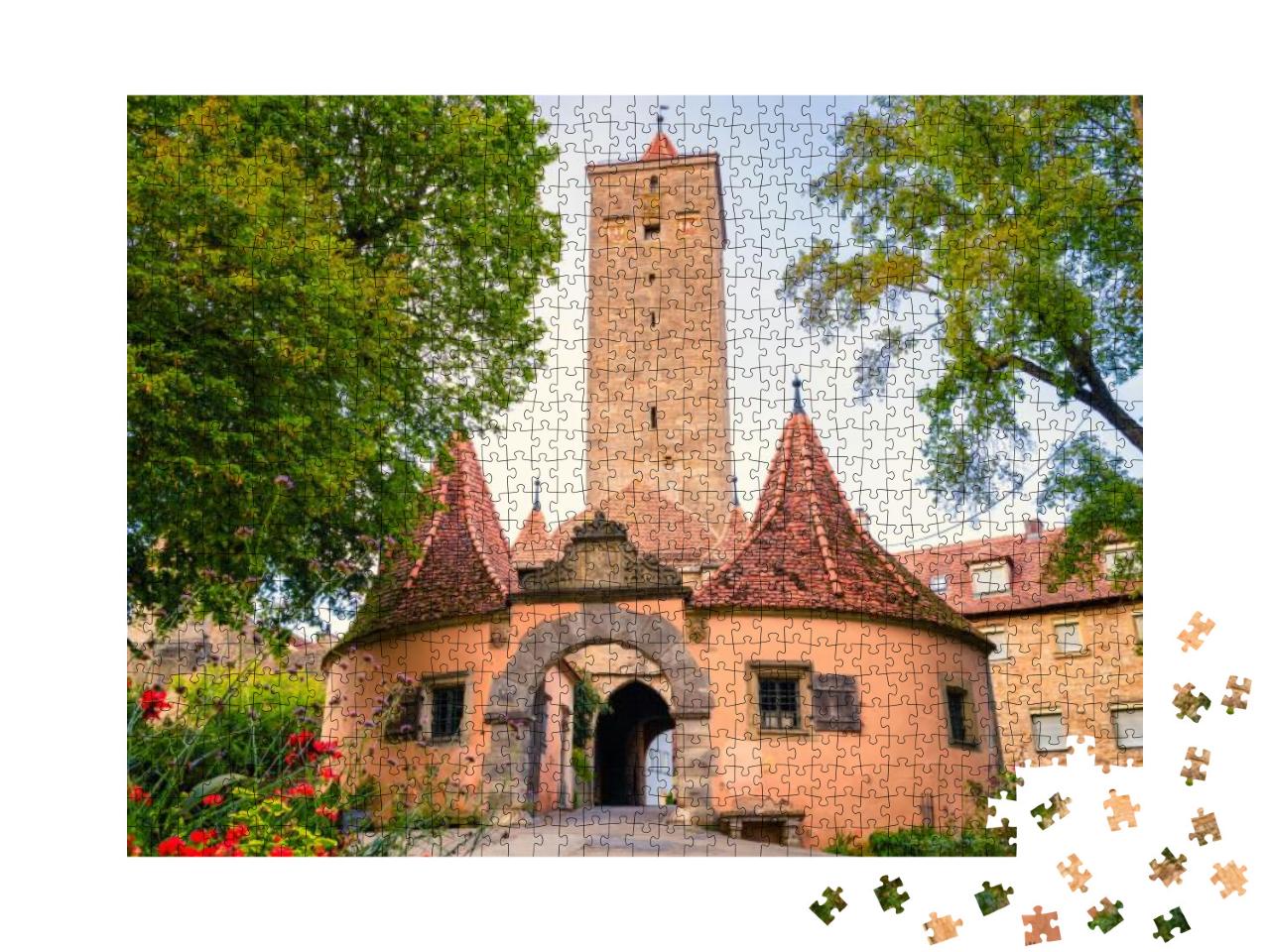 The Burgtor Castle Gate in Rothenburg Ob Der Tauber. Germ... Jigsaw Puzzle with 1000 pieces