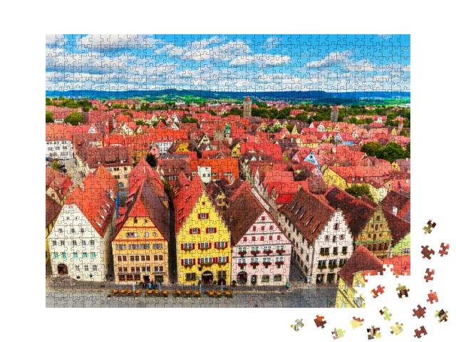 Scenic Summer Aerial Panorama of the Old Town Architectur... Jigsaw Puzzle with 1000 pieces