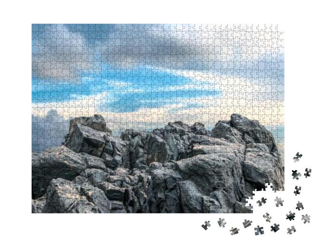 Typical Beach Rock Structure, Made Up of Basaltic & Igneo... Jigsaw Puzzle with 1000 pieces