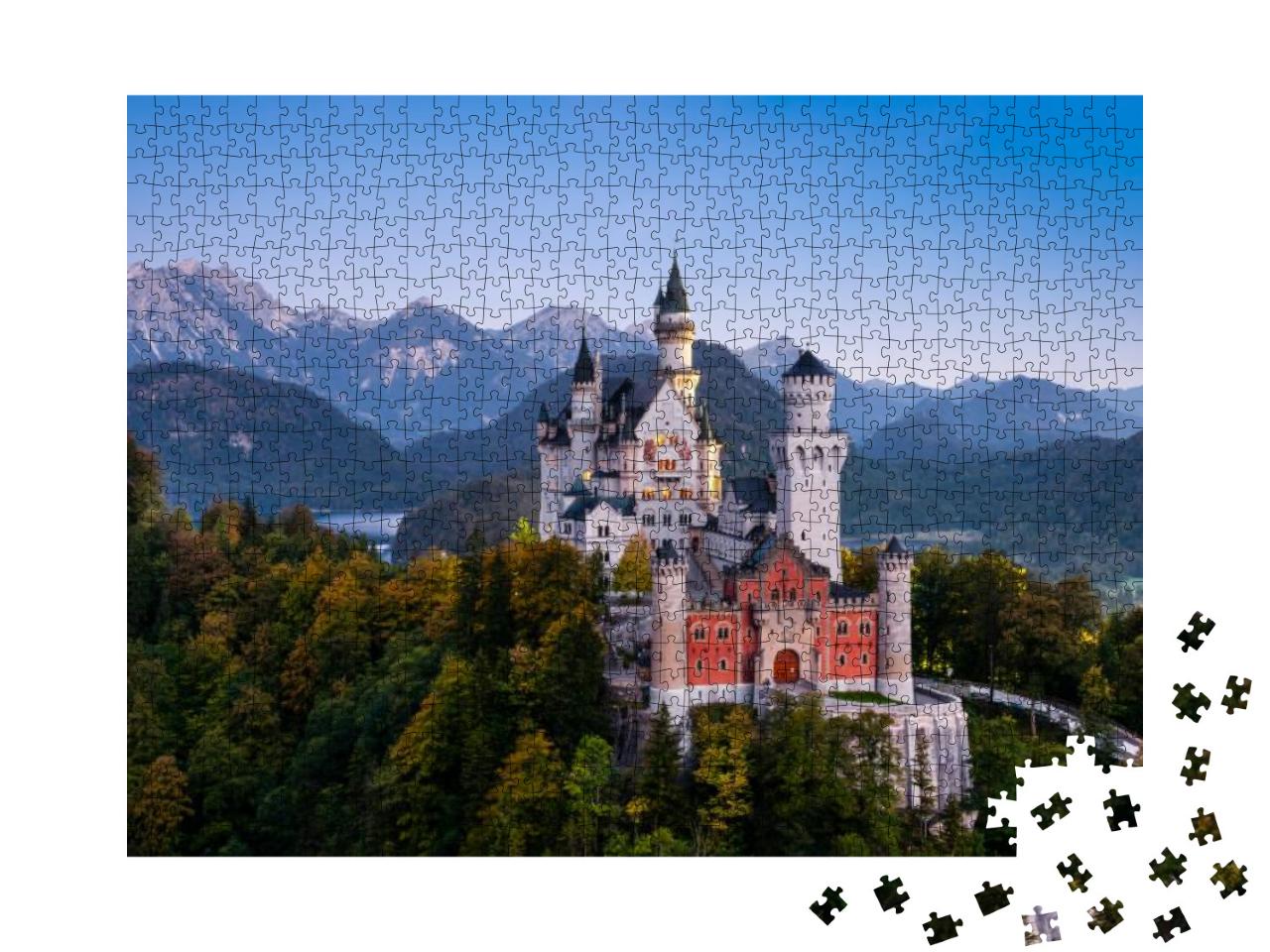Famous Neuschwanstein Castle in Bavaria, Germany, Before... Jigsaw Puzzle with 1000 pieces