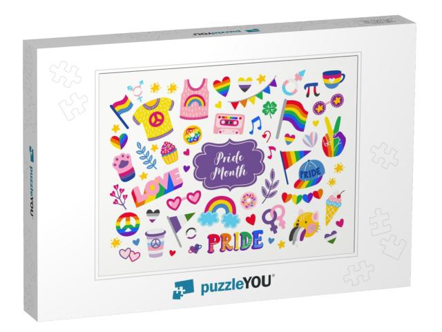 Vector Collection of Lgbtq Community Symbols with... Jigsaw Puzzle