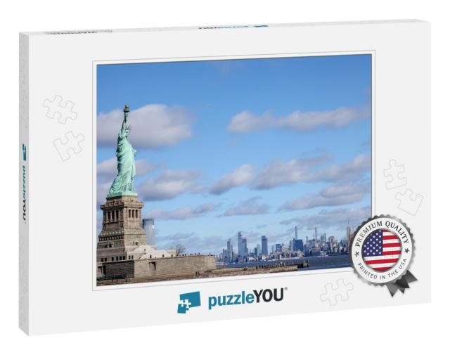 The Statue of Liberty in New York Against a Blue Sky... Jigsaw Puzzle