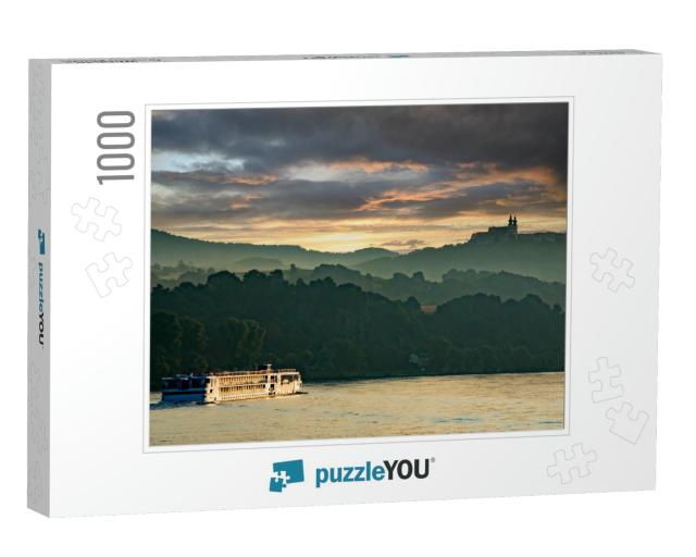 A River Cruise Boat on the Danube River At Sunset, in the... Jigsaw Puzzle with 1000 pieces