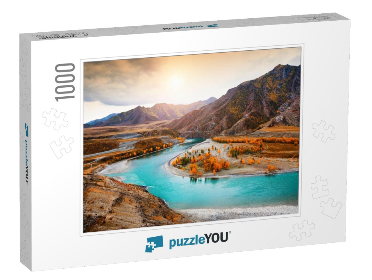 Confluence of Chuya & Katun Rivers in Altai Mountains, Si... Jigsaw Puzzle with 1000 pieces