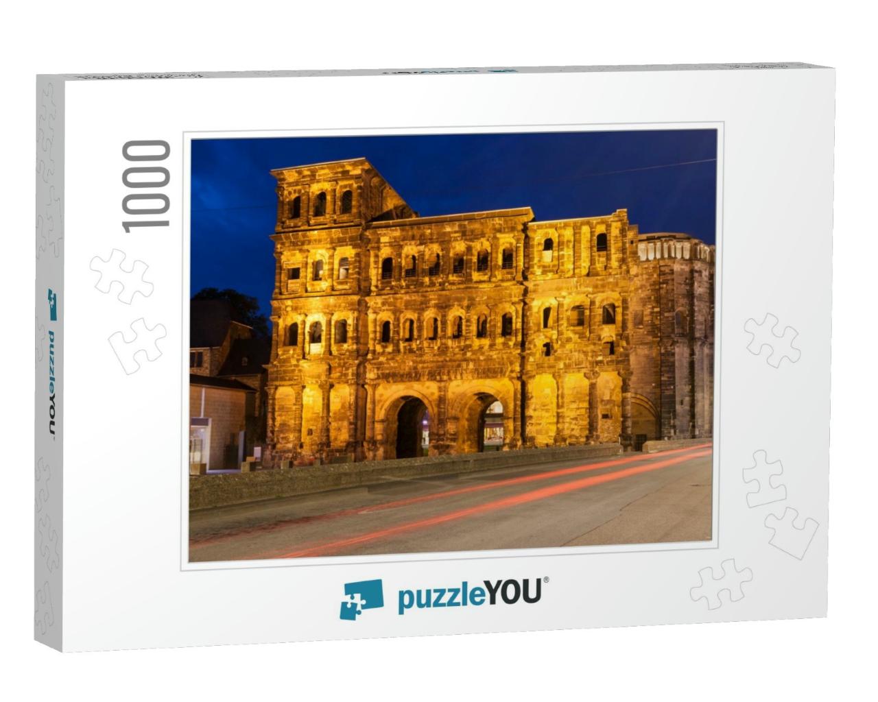 Roman Gate in Trier At Night. Trier, Rhineland-Palatinate... Jigsaw Puzzle with 1000 pieces