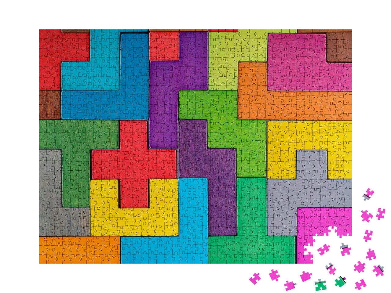 Abstract Background. Background with Different Colorful S... Jigsaw Puzzle with 1000 pieces