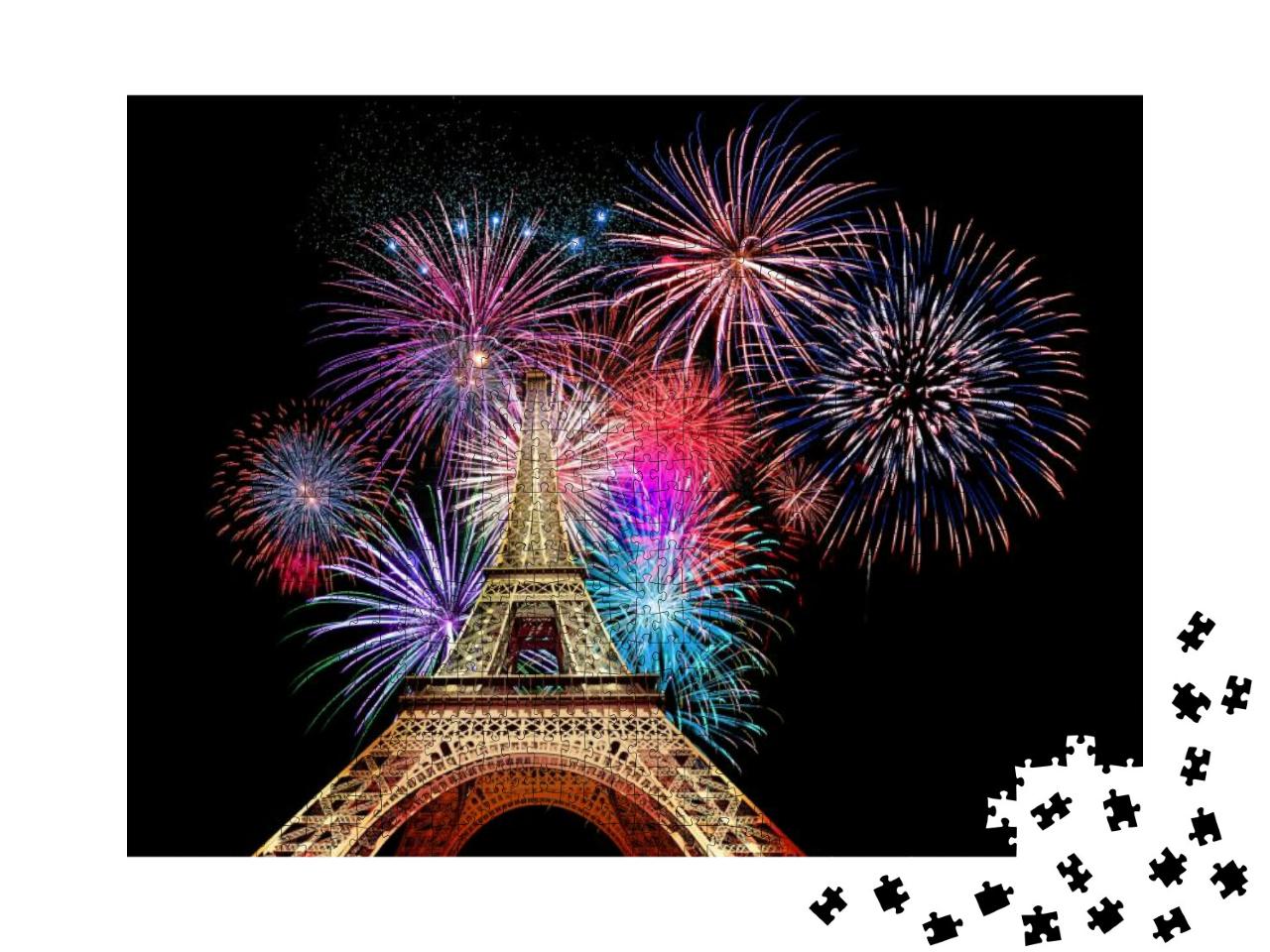 Representation of Eiffel Tower, Parisian Landmark, with C... Jigsaw Puzzle with 1000 pieces
