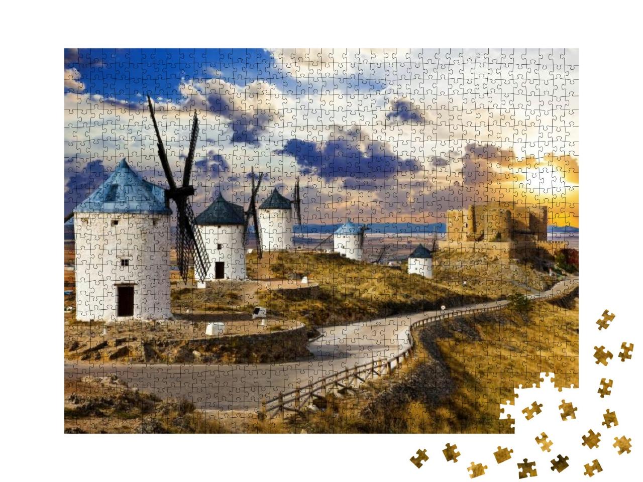 Windmills of Don Quixote. Cosuegra, Spain... Jigsaw Puzzle with 1000 pieces